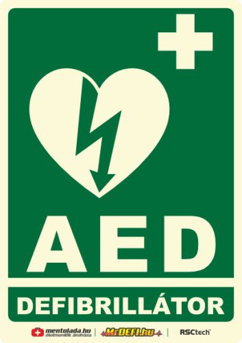 DEFIBRILLÁTOR PIKTOGRAM MATRICA - UTÁNVILÁGÍTÓ