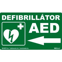 DEFIBRILLÁTOR IRÁNYÍTÓ TÁBLA - BAL