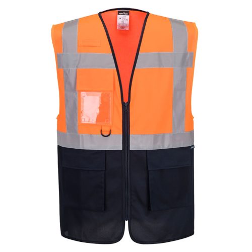 ES076ONRXXL Portwest ES1 Essential Hi-Vis kontraszt cipzáras vezetői mellény