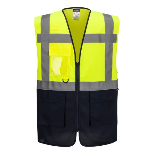 ES076YNRM Portwest ES1 Essential Hi-Vis kontraszt cipzáras vezetői mellény