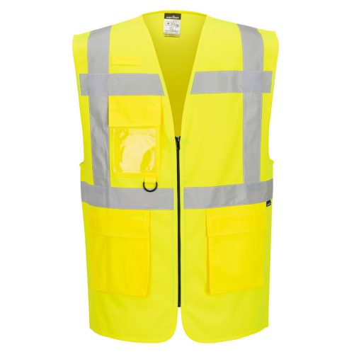 ES476YERXL Portwest ES1 Essential Hi-Vis cipzáras vezetői mellény