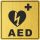 DEFIBRILLÁTOR  HELYÉT JELÖLŐ TÁBLA 200x200 - EXKLUZÍV - ARANY-FEKETE