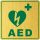 DEFIBRILLÁTOR  HELYÉT JELÖLŐ TÁBLA 80x80 - EXKLUZÍV - ARANY-ZÖLD