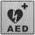 DEFIBRILLÁTOR  HELYÉT JELÖLŐ TÁBLA 200x200 - EXKLUZÍV - EZÜST-FEKETE