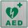 DEFIBRILLÁTOR  HELYÉT JELÖLŐ TÁBLA 200x200 - EXKLUZÍV - EZÜST-ZÖLD