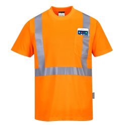 S190ORR4XL Portwest HiVis póló zsebbel
