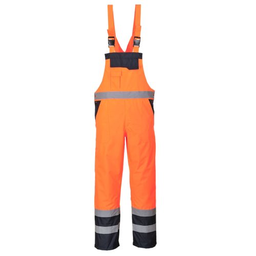 S489ORRXXL Portwest Jól láthatósági bélelt mellesnadrág