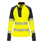 T173YBRL Portwest PW3 Hi-Vis női 1/4 cipzáras pulóver